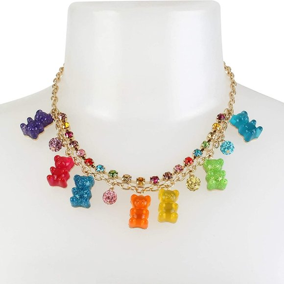 Betsey Johnson Jewelry - BETSEY JOHNSON Gummy Bear Crystal Fireball Necklace NWT